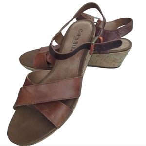Cobb Hill by New Balance brown wedge sandal 8.5